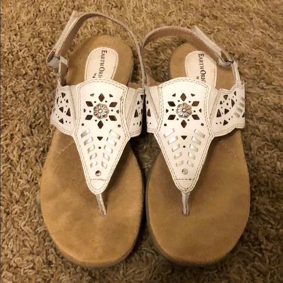 earth origins white sandals